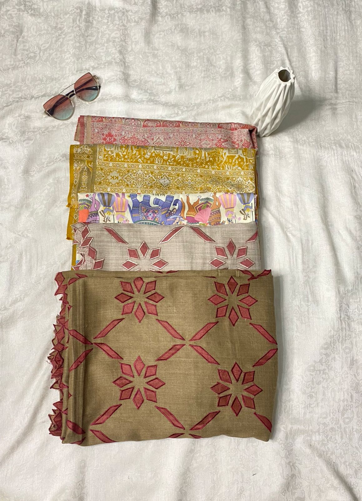 Cutwork Pashmina Shawls ( Skin Brown )